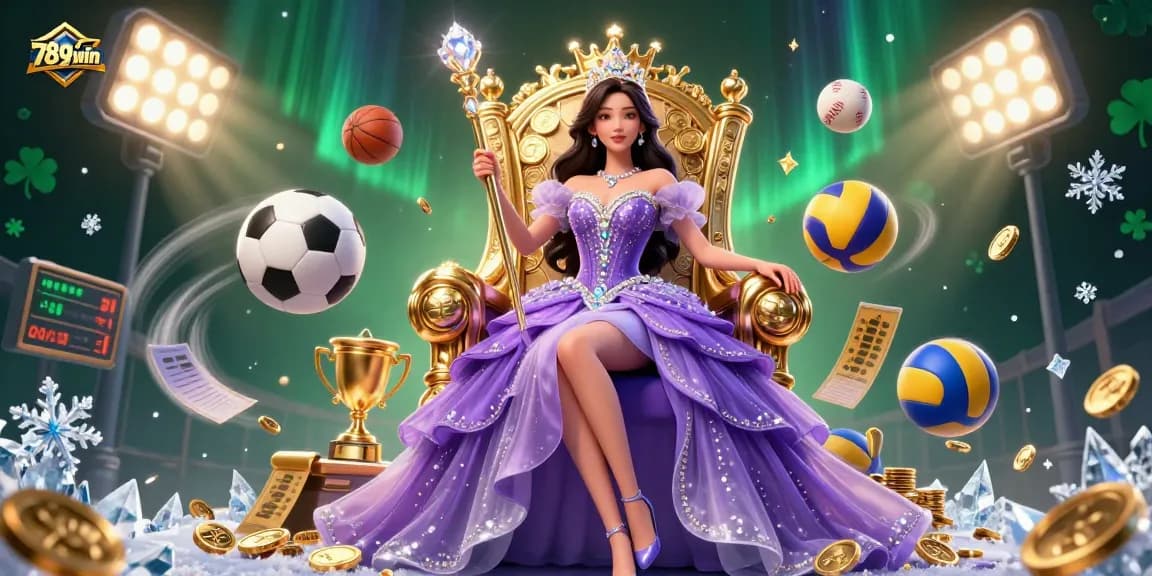 Bet on exciting games with 789win: A beautiful scene of gaming royalty and sports action.
