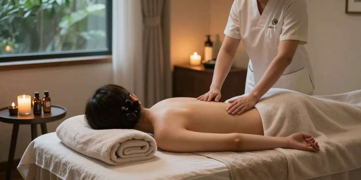 Experience a 강남출장마사지 in a tranquil home spa setting with soothing elements.