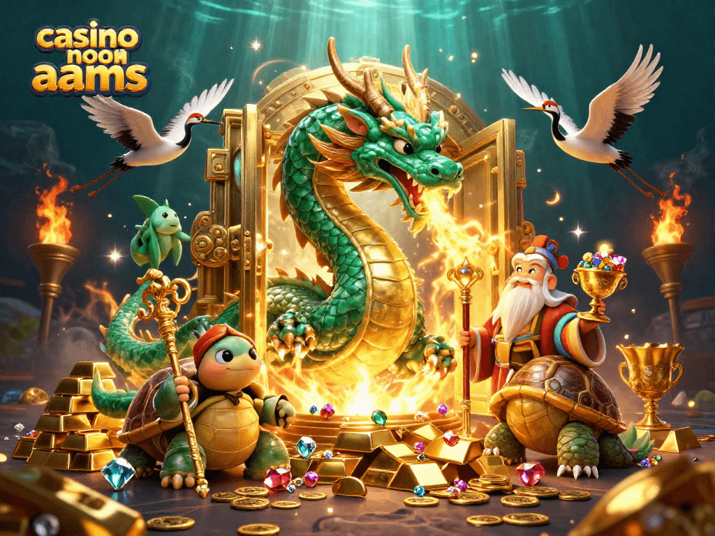 Gioca nei migliori casino non aams con dragoni e tesori in un'illustrazione 3D affascinante.