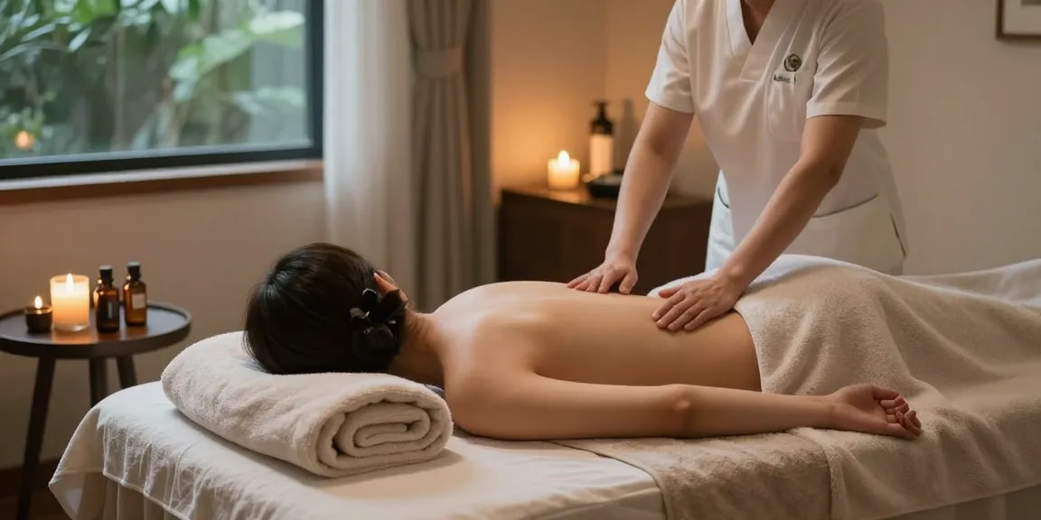 Experience a 강남출장마사지 in a tranquil home spa setting with soothing elements.