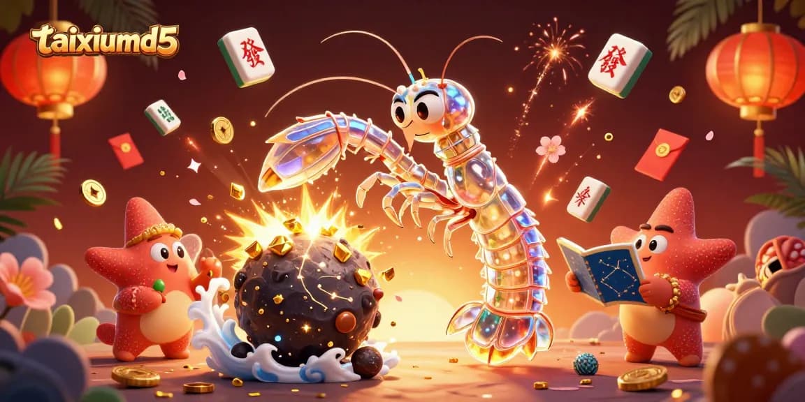 Engage in thrilling Tài Xỉu MD5 action, exploring vibrant gaming adventures in an immersive scene.