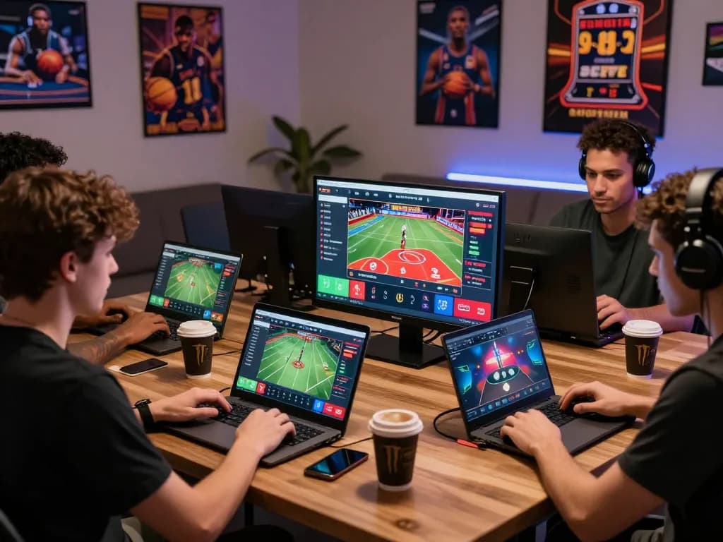 Engaged users placing bets online using link vào fb88 in an exciting gaming atmosphere.