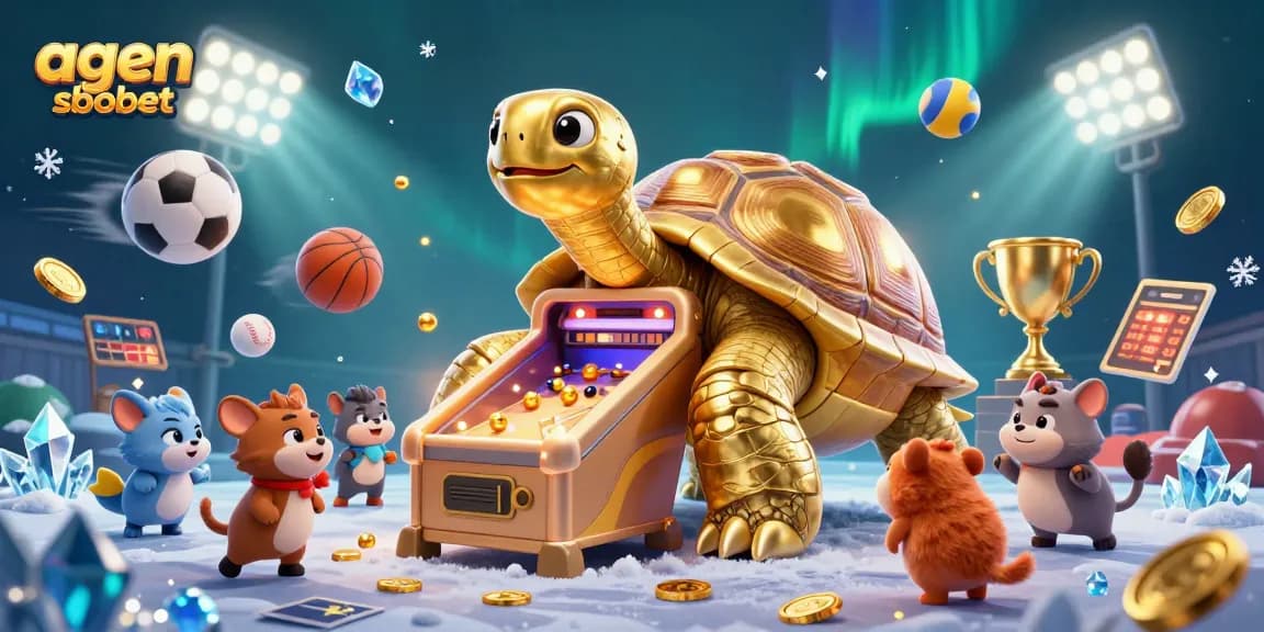 Engage with exciting betting at agen sbobet through this vibrant 3D illustration of sports betting excitement.