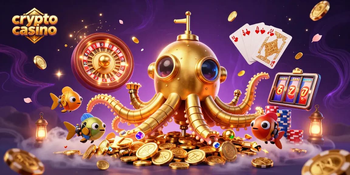 Gagnez facilement avec un crypto casino en explorant une scène d'illustration riche et dynamique de jeux.