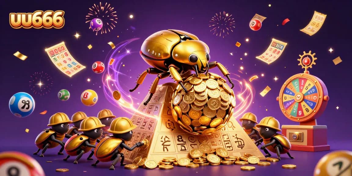 Experience thrilling action at uu666 with golden beetles rolling jackpot rewards in a lively casino setting.