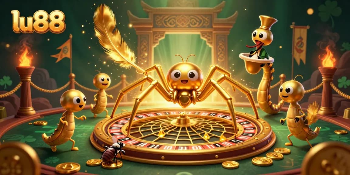lu88 engages in thrilling bets at a roulette wheel, surrounded by vibrant casino elements