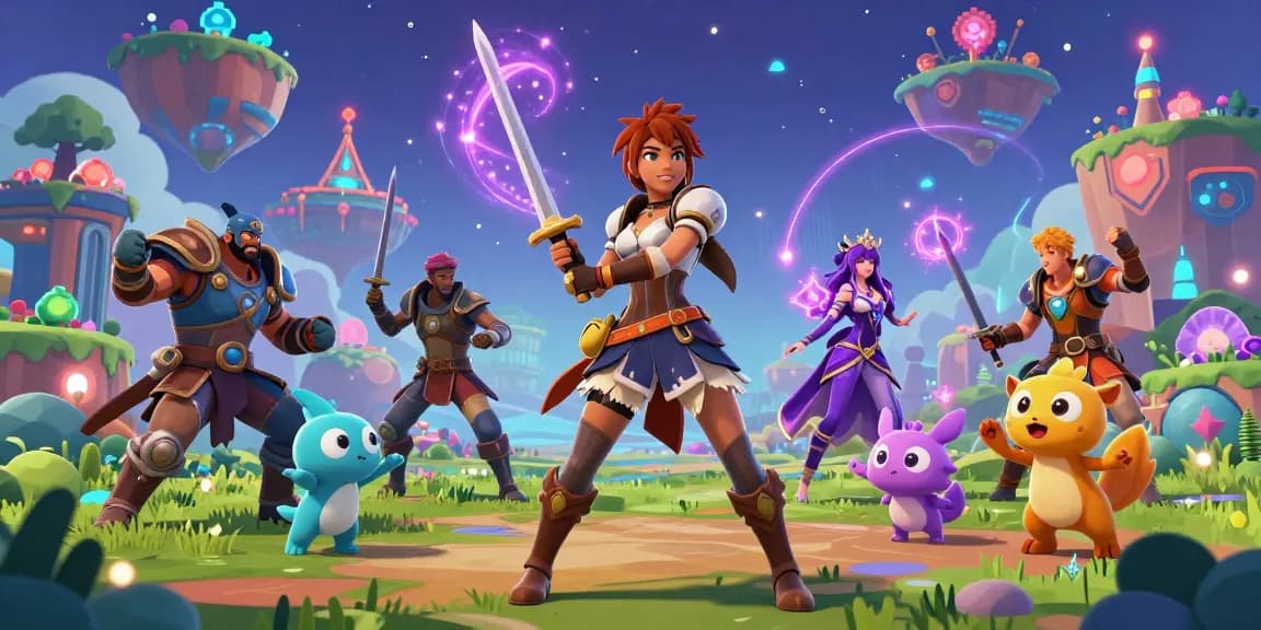 Trans hentai game featuring a diverse group of characters exploring a vibrant fantasy landscape