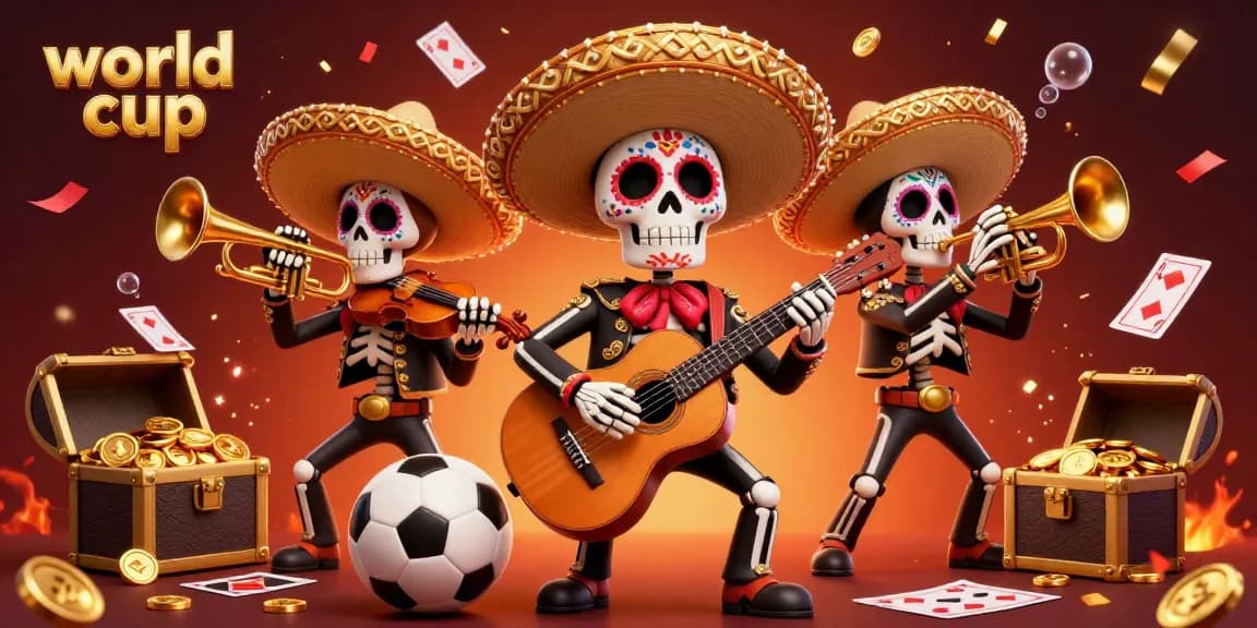 Engage in thrilling world cup sports betting with lively mariachi characters and dynamic game elements.