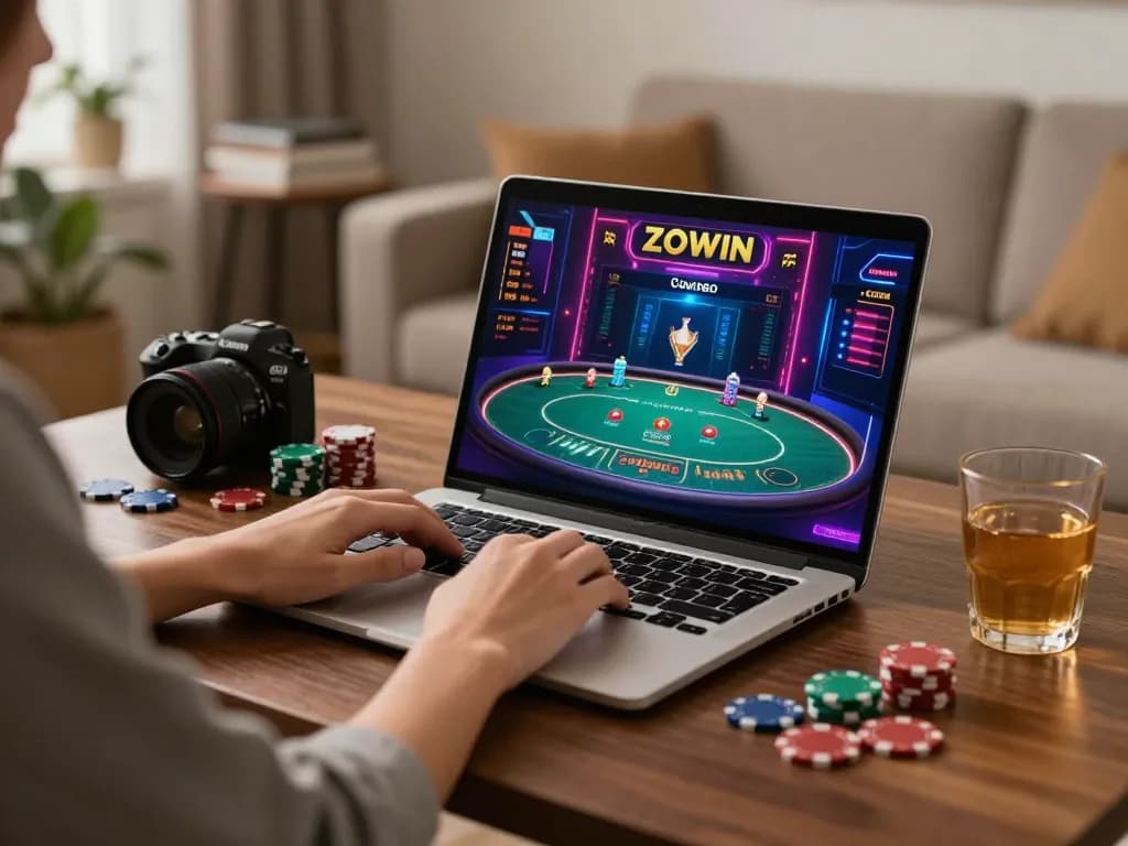 Experience thrilling online gaming on ZOWIN com with engaging poker gameplay and cozy home ambiance.