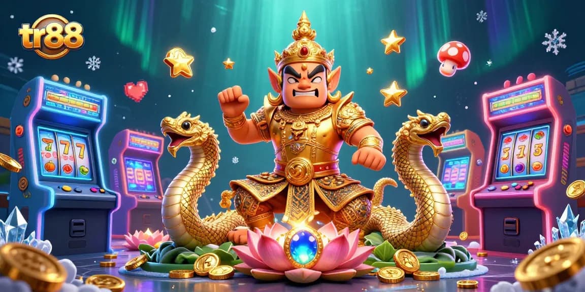 Win big with tr88 at a vibrant casino scene featuring guardians and gaming elements