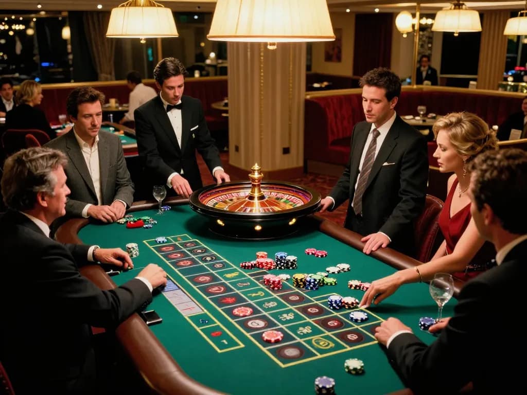Engaged players at a roulette table during a thrilling session on keonhacai5.