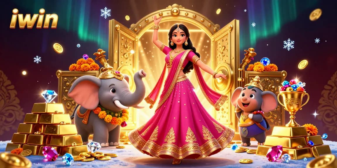 Experience the thrill of iwin with captivating casino games and vibrant visuals in this dynamic illustration.