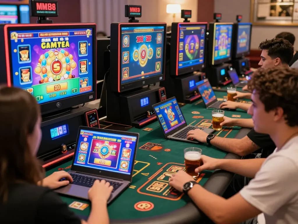 Online casino gaming experience at MM88 with diverse players enjoying excitement.