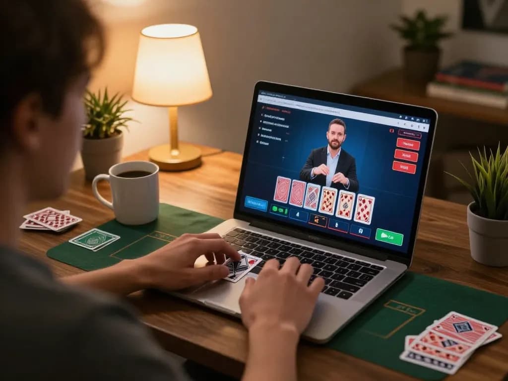 Engaging in fun88 online blackjack gameplay from home, showcasing the excitement and strategy