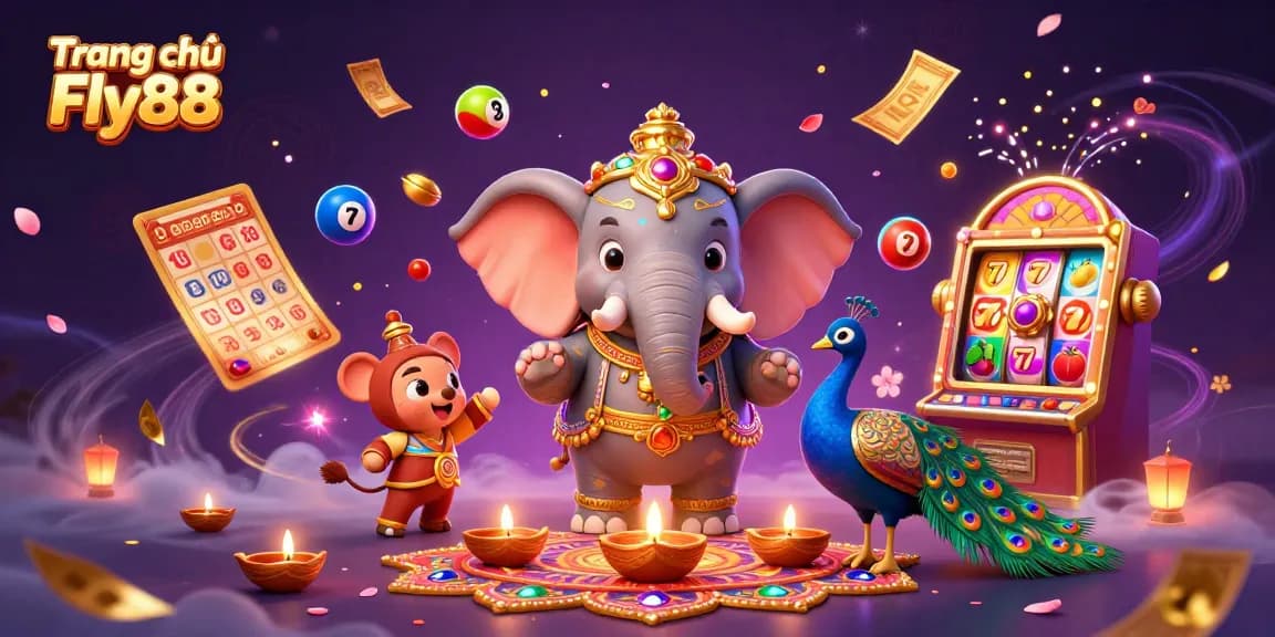Experience thrilling gameplay at Trang chủ Fly88 with vibrant lottery balls and dynamic slot machine action.