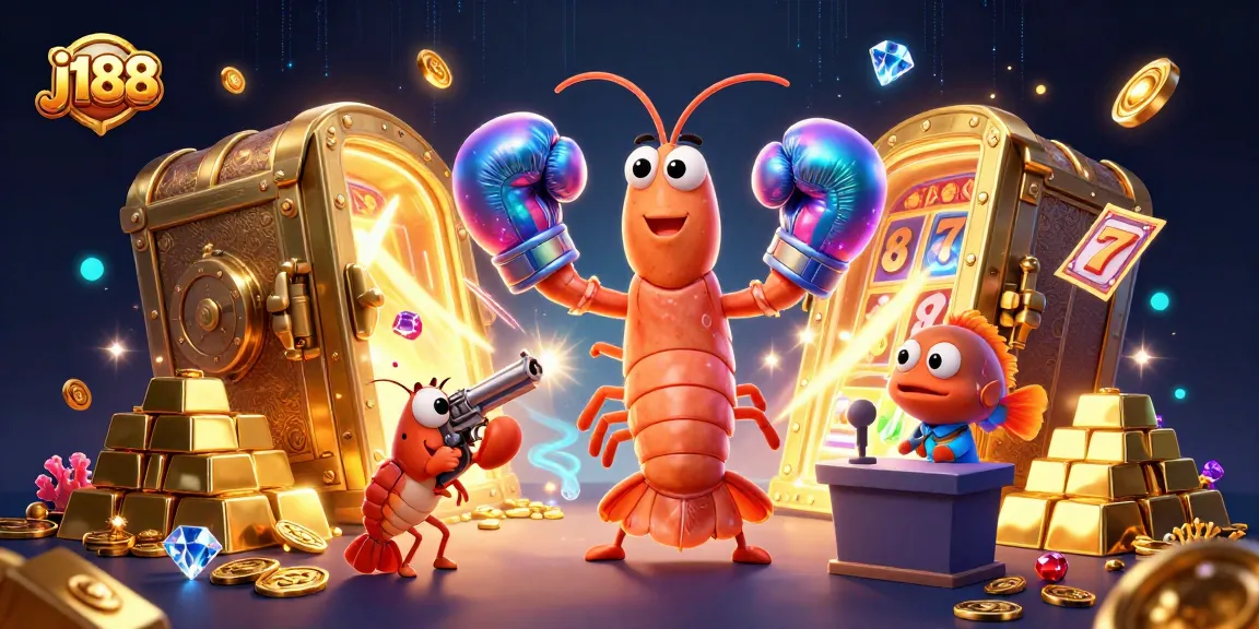 Experience the thrilling world of j188 with vibrant casino elements in a dynamic 3D scene.