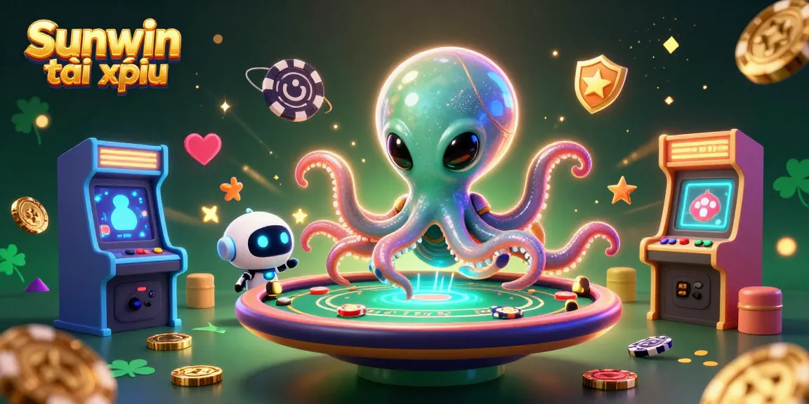Engage with Sunwin tài xỉu in an ultra-detailed 3D illustration showcasing vibrant casino elements and dynamic characters.