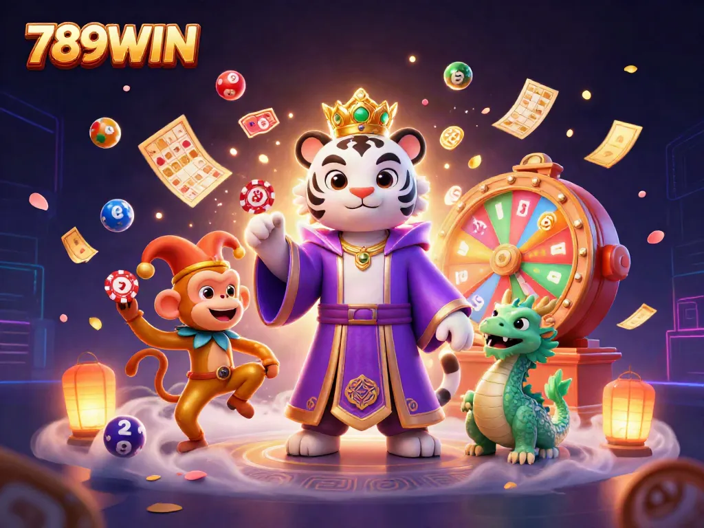 Experience the excitement of 789WIN with golden monkey juggling chips in a vibrant casino scene.