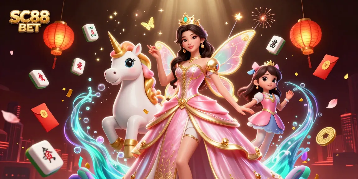 Experience the thrill of SC88 BET with immersive 3D gaming visuals, including vibrant characters and casino elements.