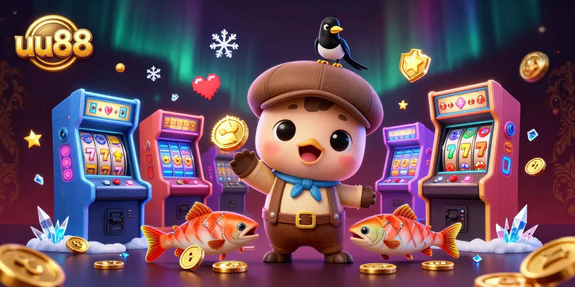 Experience exciting gaming at uu88 with playful characters and vibrant casino elements in a dazzling scene.