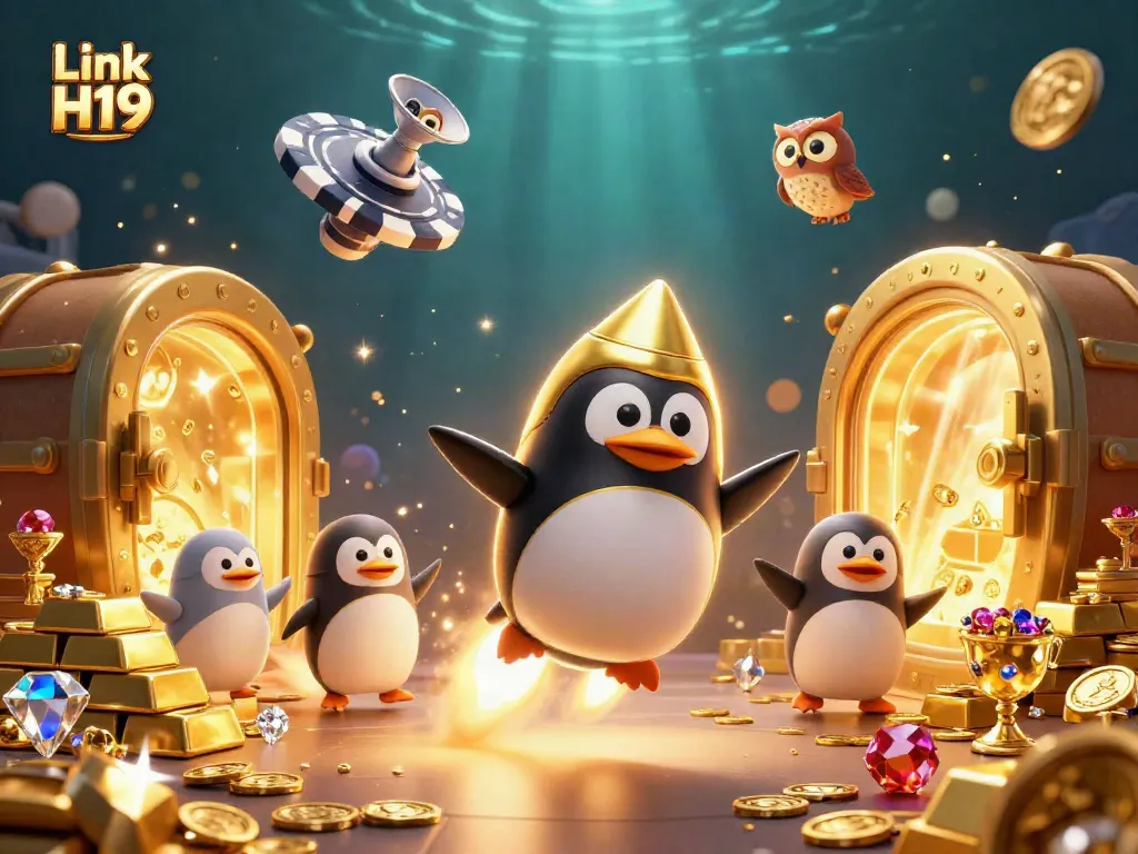 Win big with Link H19's exciting golden penguin journey through a vibrant casino universe.