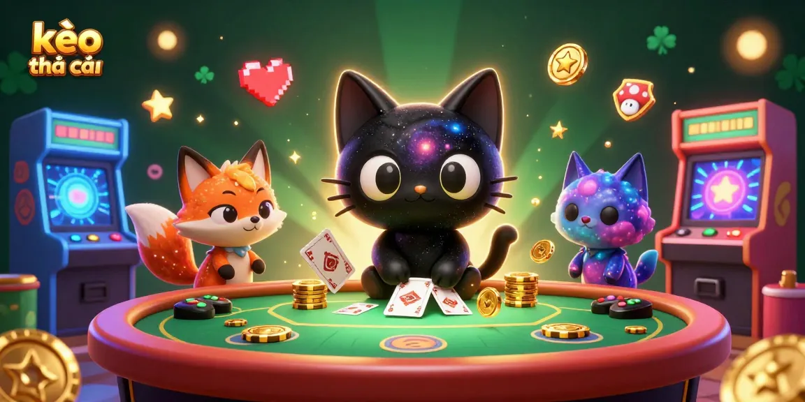 Engage in the kèo nhà cái action with a cosmic casino scene featuring vibrant characters and gaming elements.