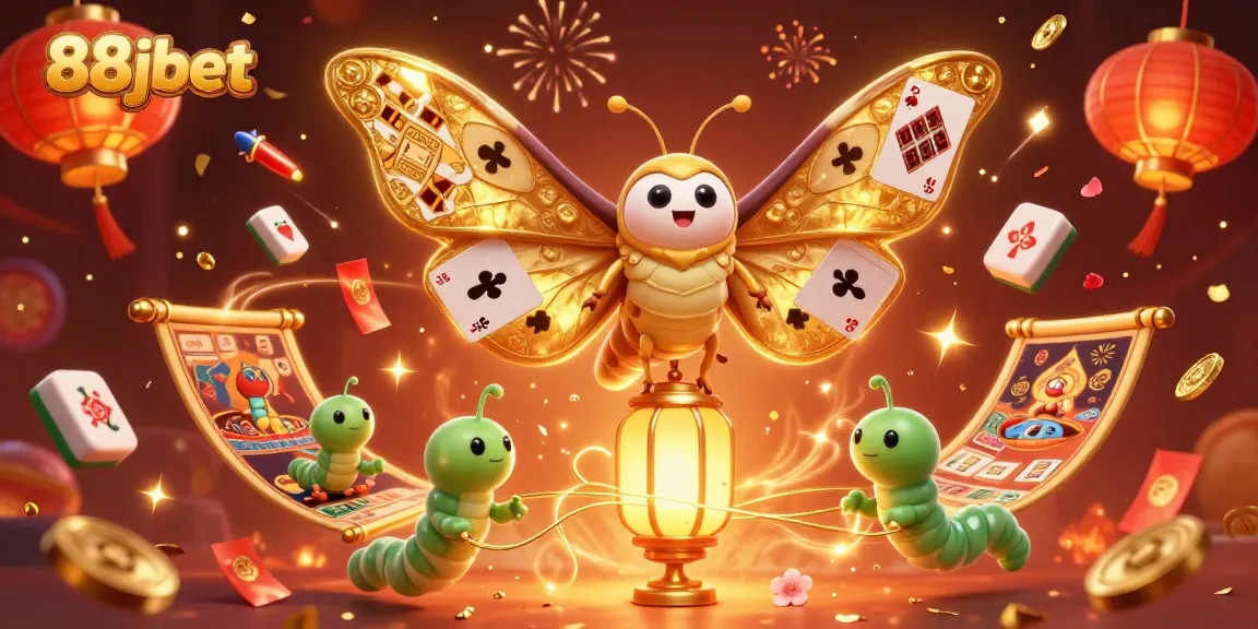 Experience the thrilling charm of 88jbet with festive casino elements and a vibrant background.