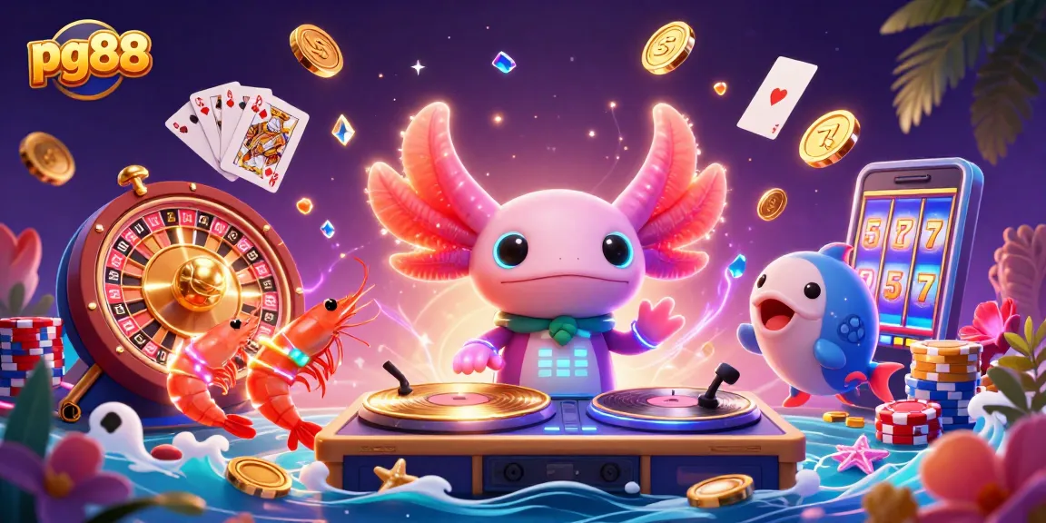 Experience thrilling gameplay with pg88's vibrant illustration of a dynamic casino underwater party.