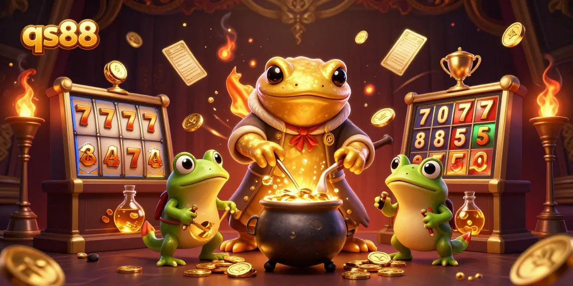 Experience the thrill of qs88 with a vibrant 3D animation showcasing casino excitement and gold rewards.