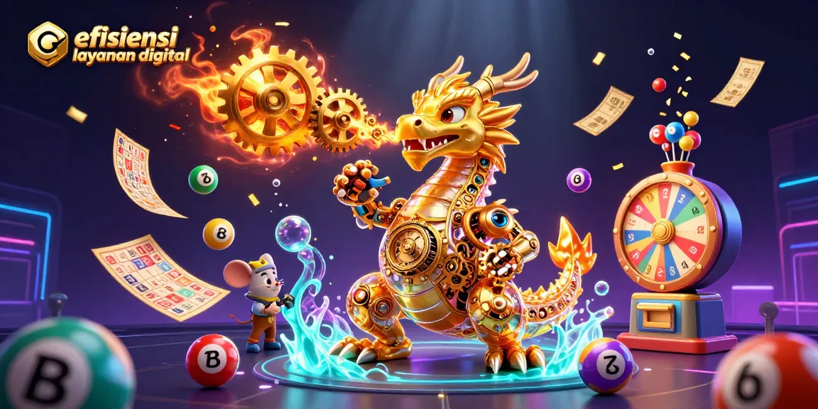 Engage with the golden dragon of efisiensi layanan digital in a vibrant casino scene filled with dynamic game elements.