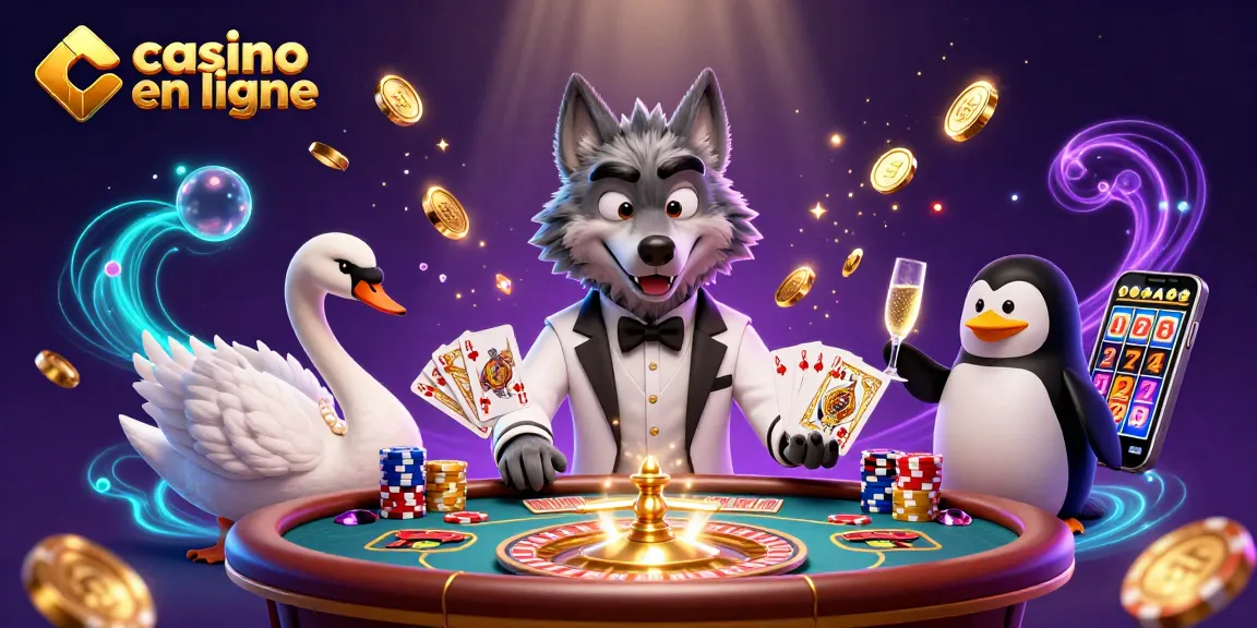 Jouez aux jeux de casino en ligne avec notre illustration de personnage 3D représentant un casino animé.