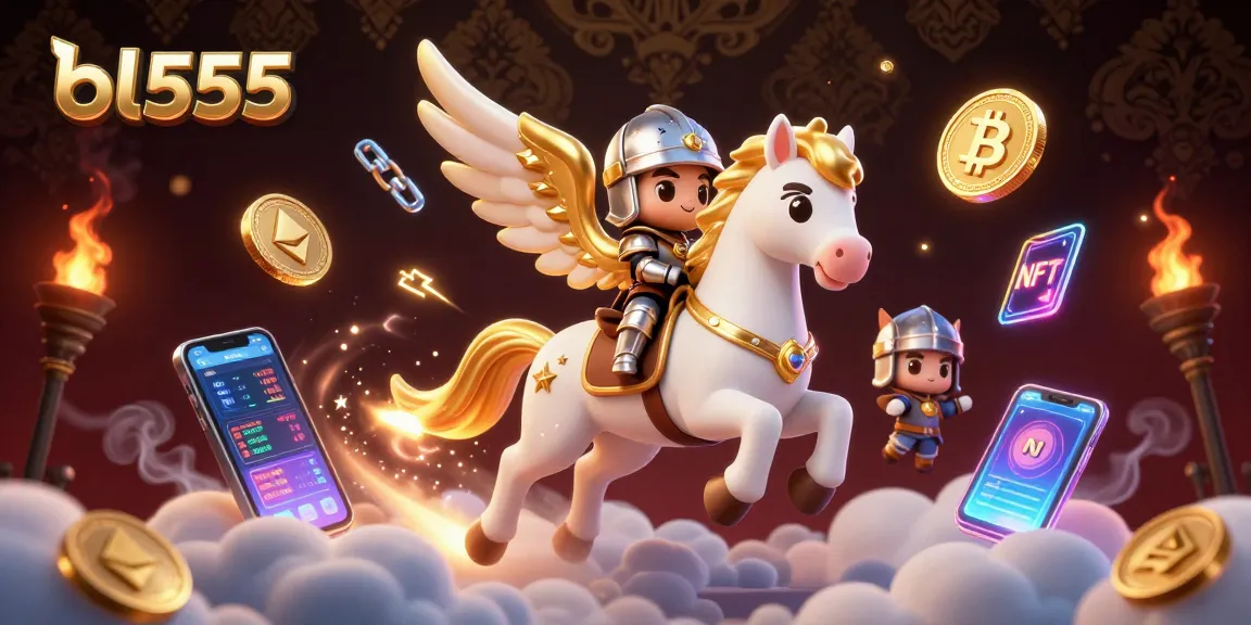 Experience the excitement of bl555 with a majestic horse and knight in a vibrant casino world.