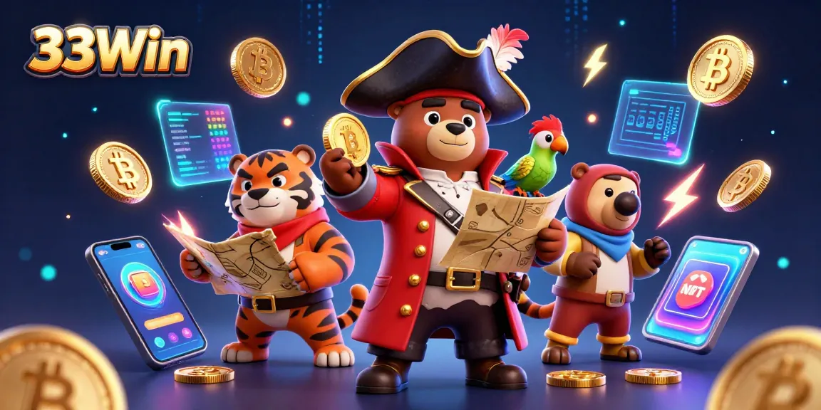 Experience exciting action at 33Win with this vibrant casino-themed illustration.