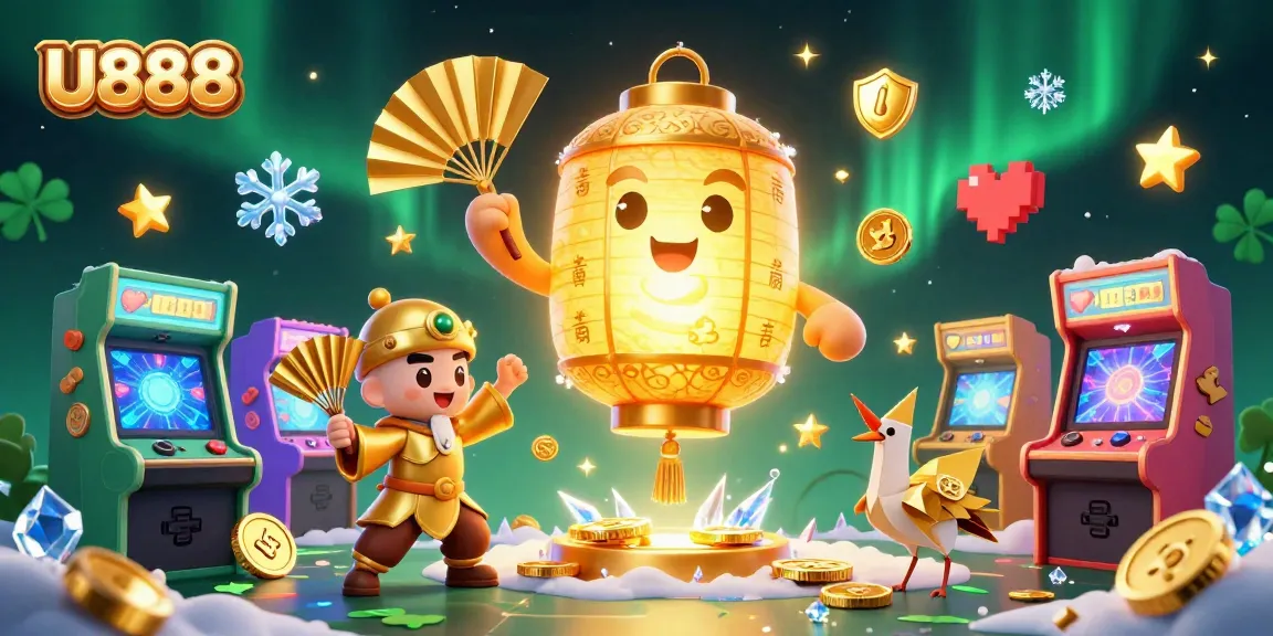 Experience the thrill of U888 in a vibrant night market casino scene with dynamic gaming elements.