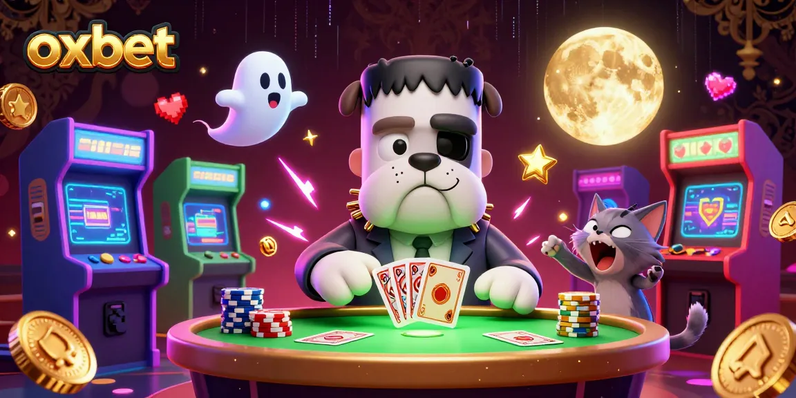 Play at oxbet with a unique 3D illustration featuring a lively casino scene