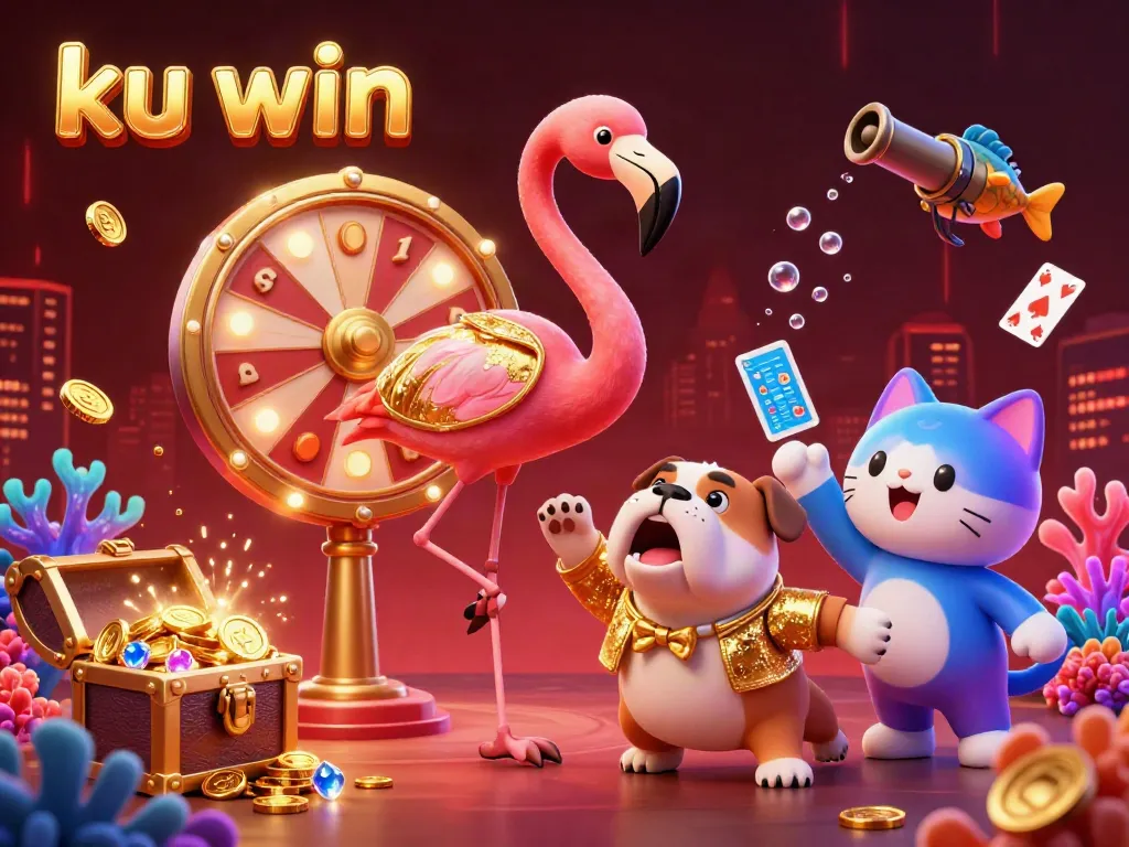 Celebrate a big win at ku win with exciting games and vibrant prizes in this lively casino scene!