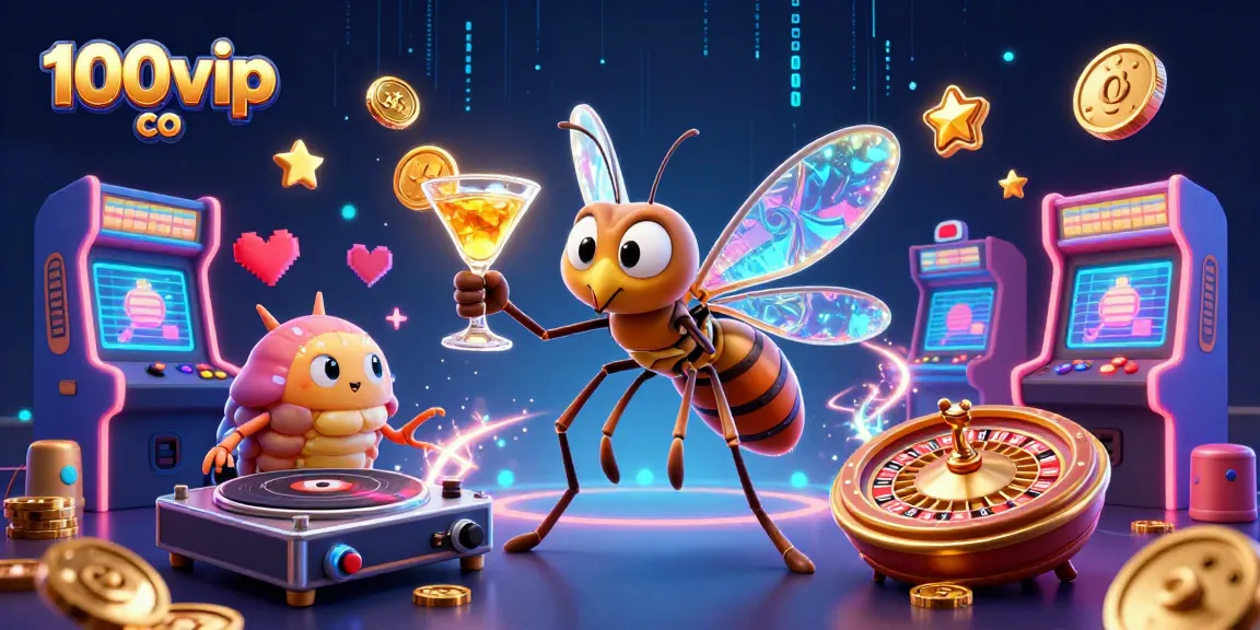 Experience the vibrant casino world of 100vip co, featuring thrilling gaming elements and colorful characters.