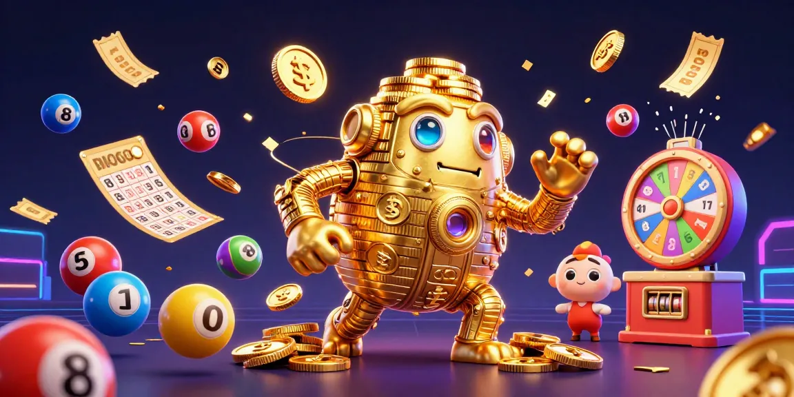 Win exciting prizes with iwin's colorful casino-themed illustration featuring golden golems and lottery elements.