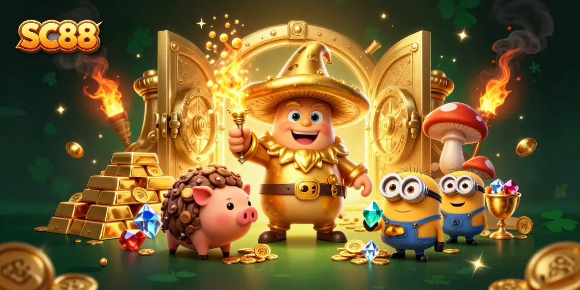 Experience SC88's vibrant casino atmosphere with stunning treasures and magical elements.
