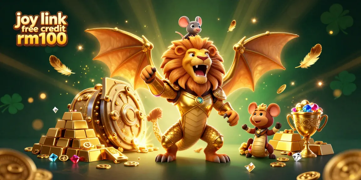 Spin to win with joy link free credit rm100 amidst treasures and riches in this dynamic casino scene.