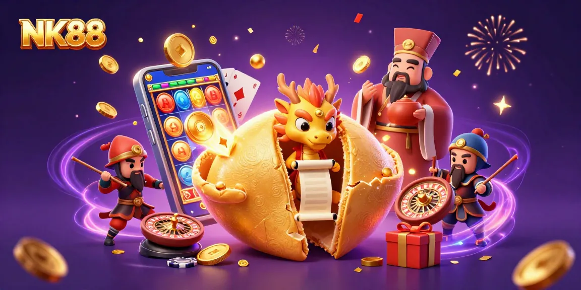 NK88 players engage with dynamic slot gameplay surrounded by gold and celebration.