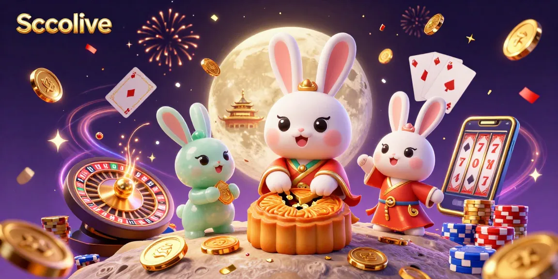 Socolive captivates bettors with an enchanting 3D scene, featuring moon rabbits and thrilling gambling elements.