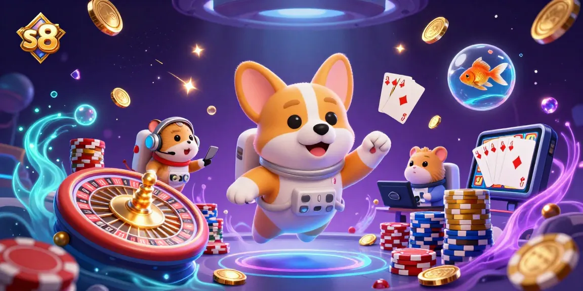 Experience thrilling gameplay at s 8 with a vibrant scene of floating wins and animated characters