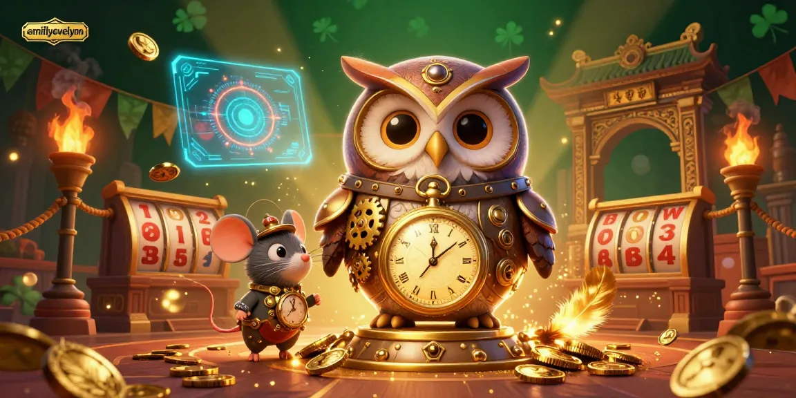 Experience winning strategies with emillyevelyn in a vibrant steampunk casino scene.