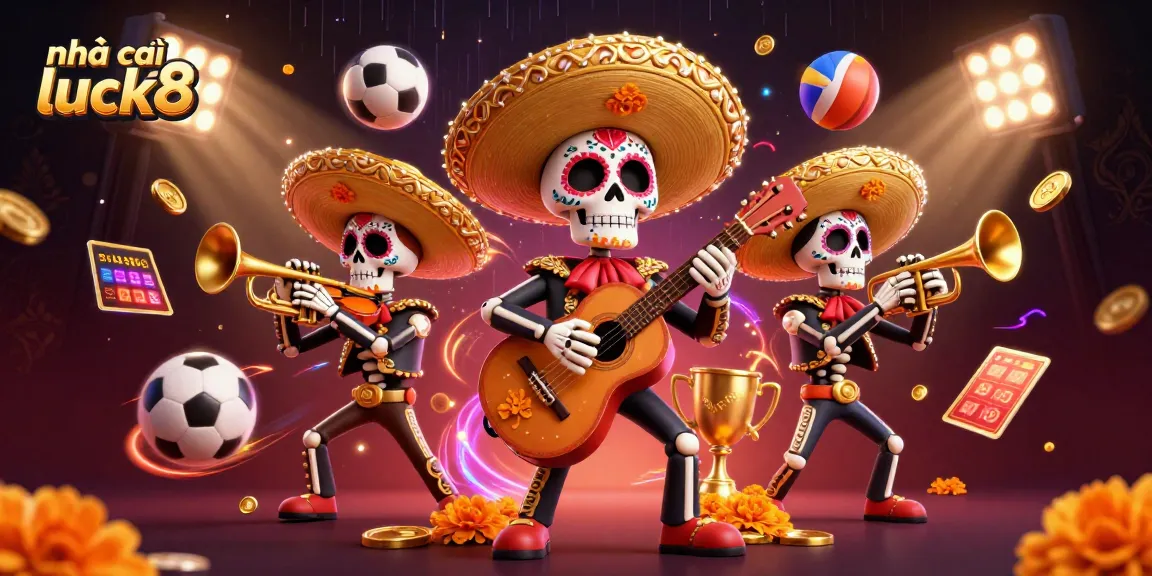 Experience thrilling gameplay at nhà cái luck8 with colorful mariachi characters and dynamic sports elements.