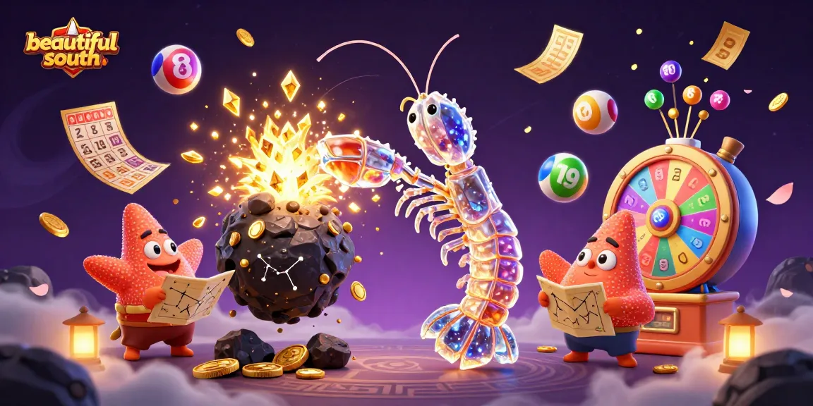 Experience beautifulsouth with vibrant online gambling visuals featuring colorful lottery scenes and dynamic casino elements.