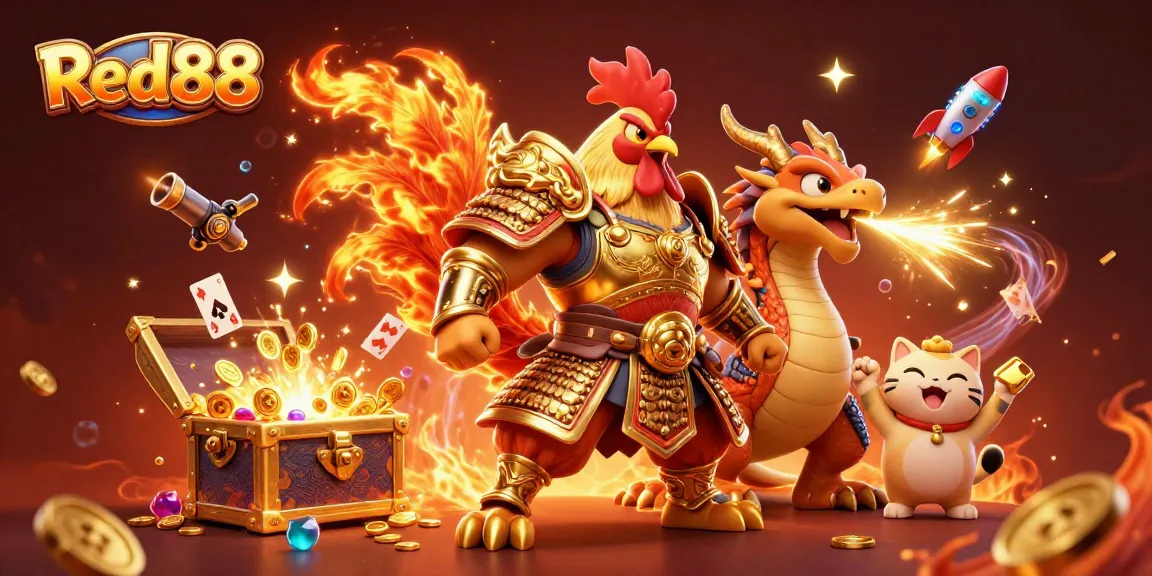 Experience exhilarating gameplay at Red88 with vibrant characters and thrilling casino elements.