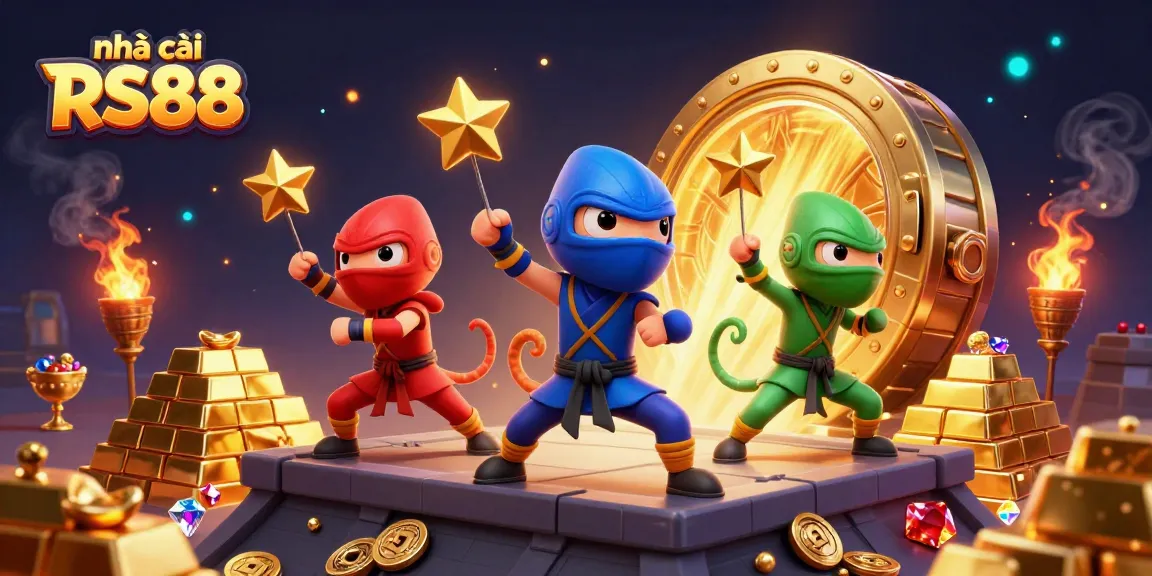 Engage in thrilling action at nhà cái RS88 with vibrant 3D casino chameleons, treasures, and dynamic gambling elements.