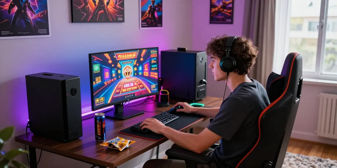 Engaging setup at https://gravatar.com/playbook88official showcasing vibrant online gaming atmosphere with colorful graphics and LED ambiance.