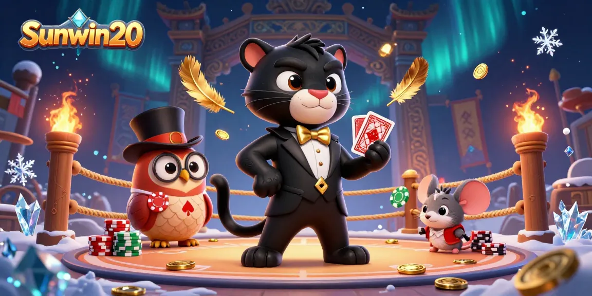 Engage with the exciting world of Sunwin20 casino featuring stylish characters and vibrant elements.